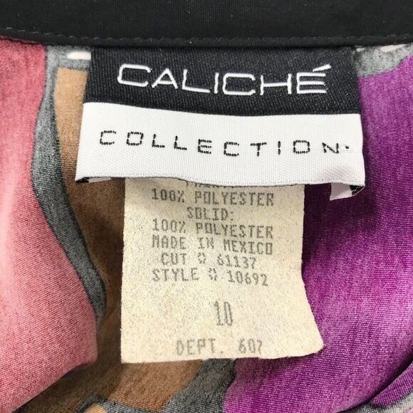 Vintage 90s Purple Abstract Patchwork Boho Oversized Long Sleeve Button Up / 10 - Picture 6 of 6